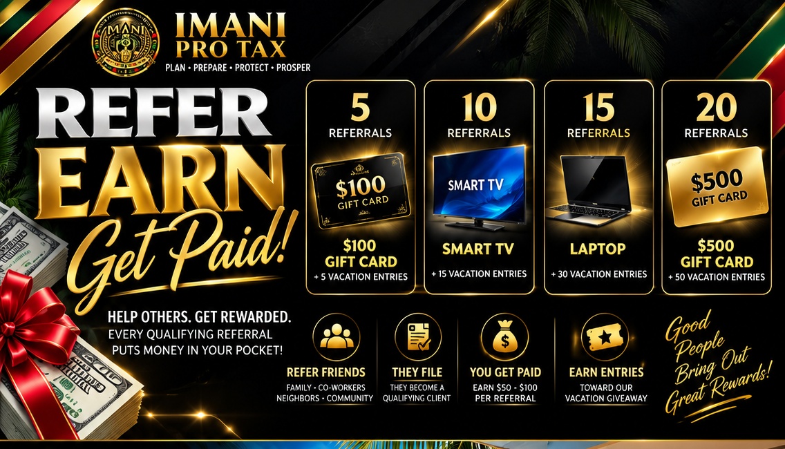 Imani Pro Tax referral rewards